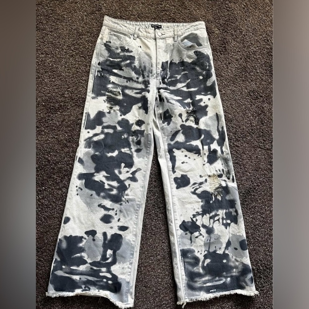 POSTER GIRL Black and White Boyfriend Jeans
